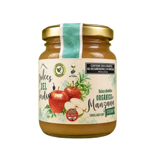MERMELADA ORGANICA MANZANA (endulzado Stevia) | DULCES DEL JARDIN x180g