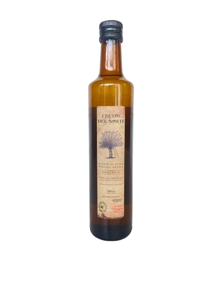 ACEITE DE OLIVA "Extra virgen" ORGANICO (vidrio oscuro)  |  FRUTOS DEL NORTE x500ml