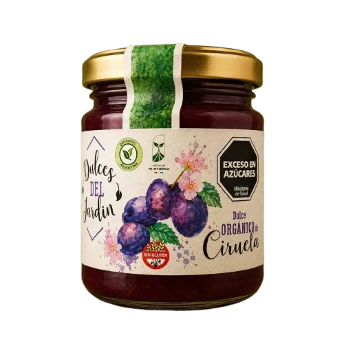 MERMELADA ORGANICA CIRUELA  | DULCES DEL JARDIN x450g