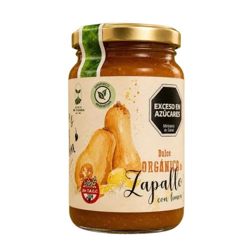 MERMELADA ORGANICA ZAPALLO Y LIMON | DULCES DEL JARDIN x450g