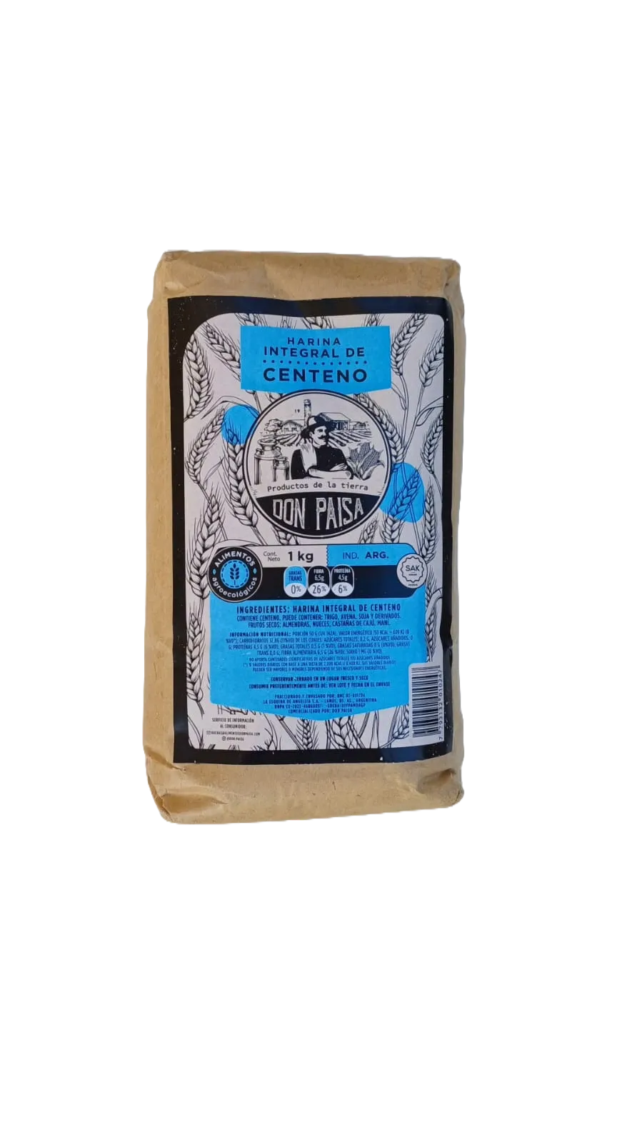 HARINA DE CENTENO AGROECOLOGICA |  DON PAISA x 1kg