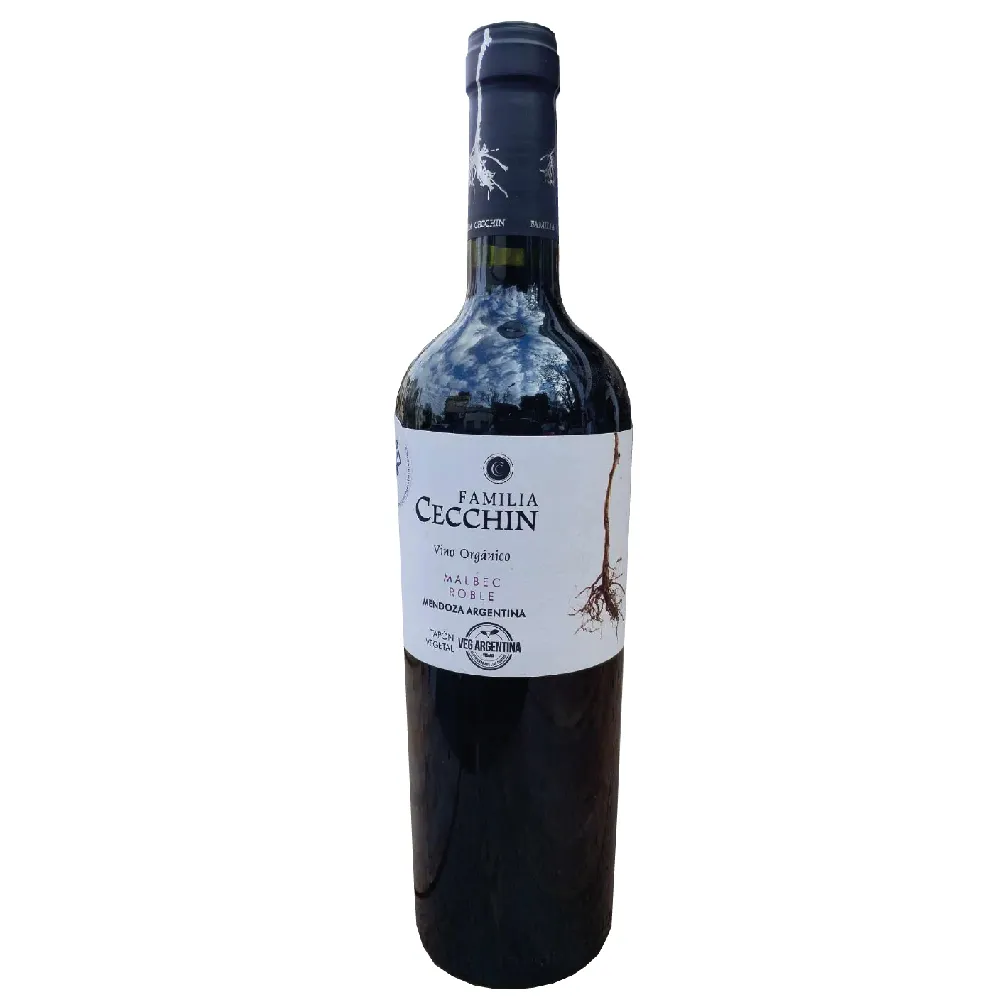 VINO MALBEC ORGANICO (6 MESES EN ROBLE) - FAMILIA CECCHIN x 750ml (CAJA x6 BOTELLAS)