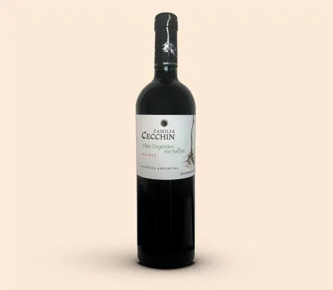 VINO TINTO DE CRIOLLAS ORGANICO (S/SULFITO) - FAMILIA CECCHIN x 750ml (CAJA x6 BOTELLAS)